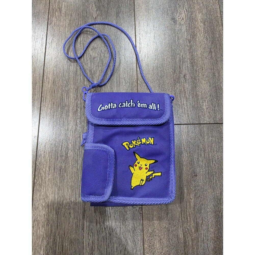 Vintage 1990s Pokemon Pikachu Nintendo Game Boy Color Purple Carry Case Bag